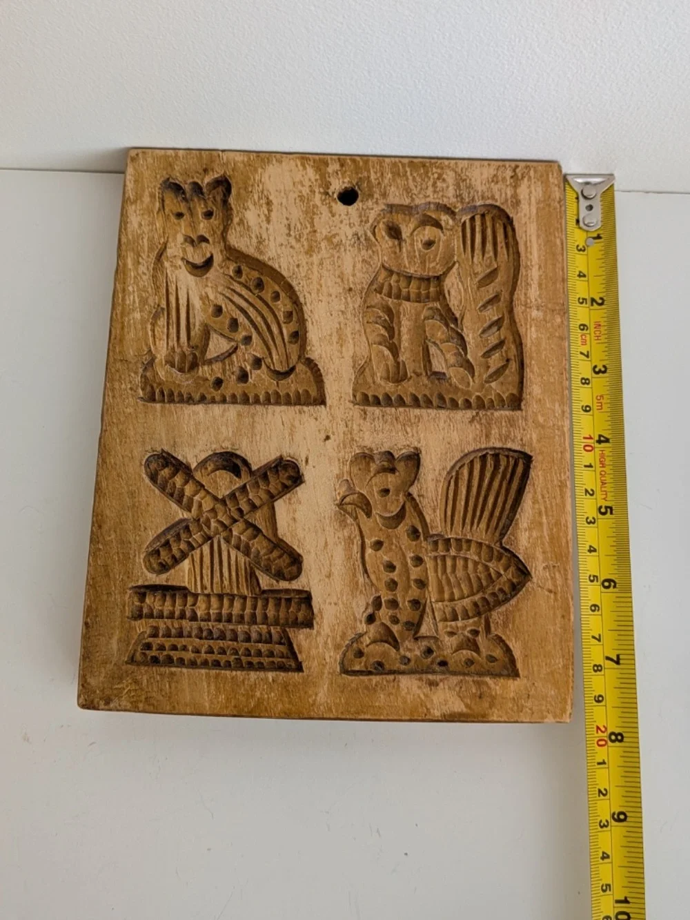 Carved wooden Dutch Cookie / Butter Mold Springerle Specula's Animal Windmill